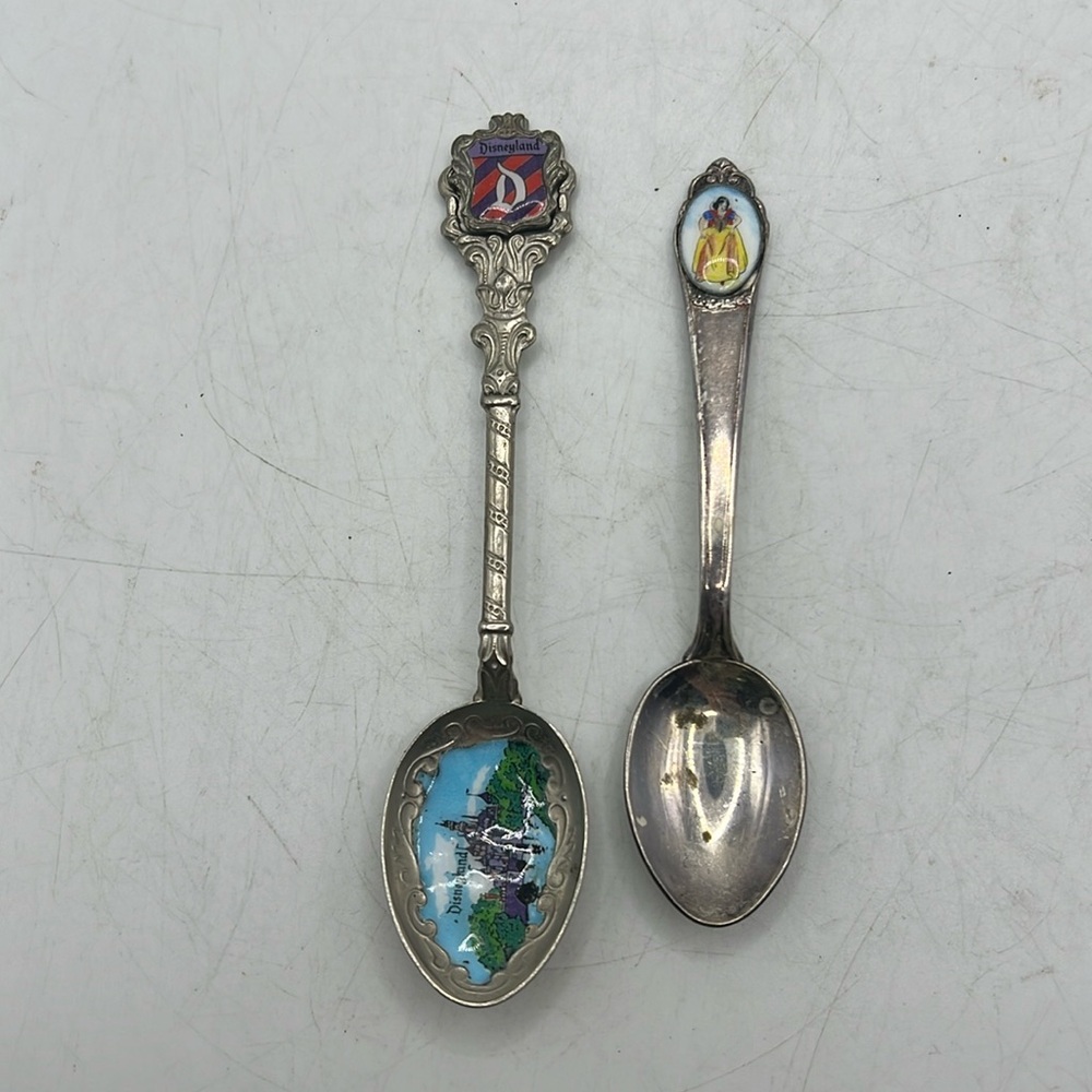 Vintage Disney Collectors Silver Spoon Disneyland Belle Princess Decor Lot 2